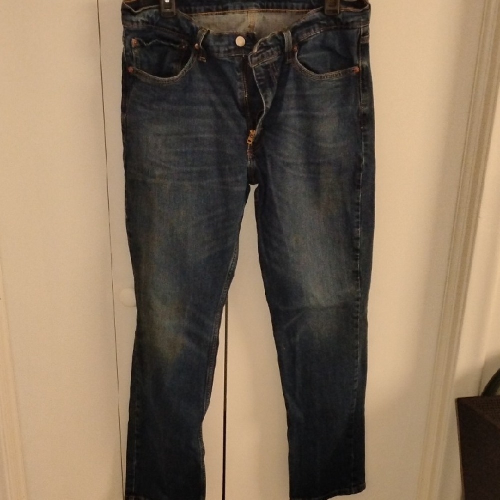 Men's Straight Fit Washed Blue Denim Jeans